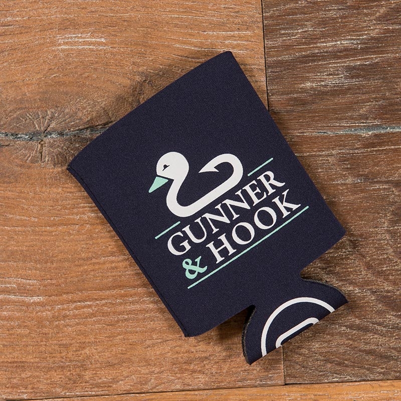 Gunner & Hook koozie navy logo