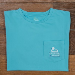 Gunner & Hook t-shirt performance original cool breeze blue folded