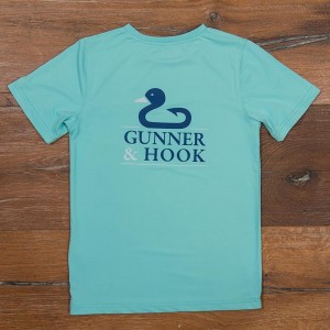Gunner & Hook t-shirt performance original gulf stream green back