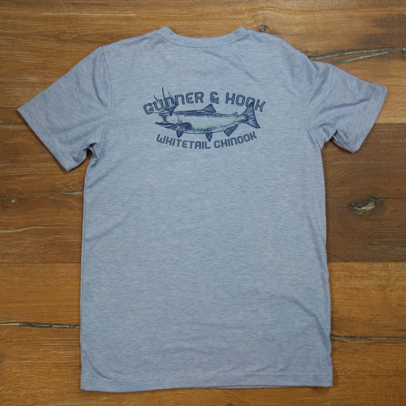 Gunner & Hook t-shirt cotton horny fish blue back