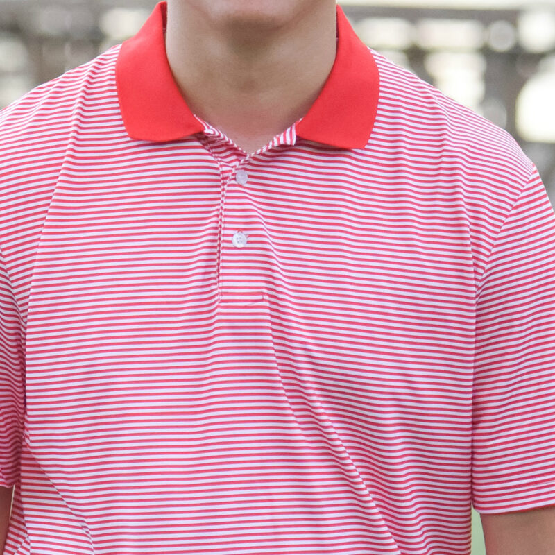 Sawgrass Performance Striped Polo - Red/White
